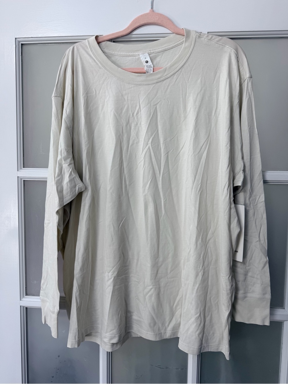 lululemon athletica Cream Crew Neck All Yours Long Sleeve Tee